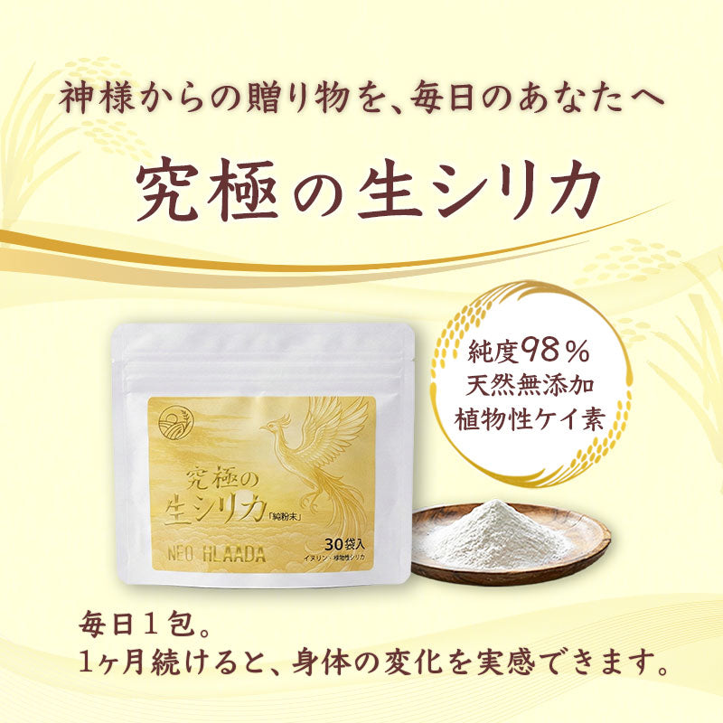 究極の生シリカ（3個セット）　『純粉末』※体感出来るシリカ※